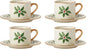 Lenox 894178 Holiday 4-Piece Espresso Cup & Saucer Set, Christmas Dinnerware by Lenox