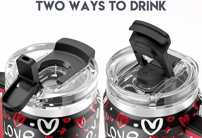 Meoky 40 oz Tumbler with Handle and Straw, Insulated Tumbler with Lid and Straw - Image 6