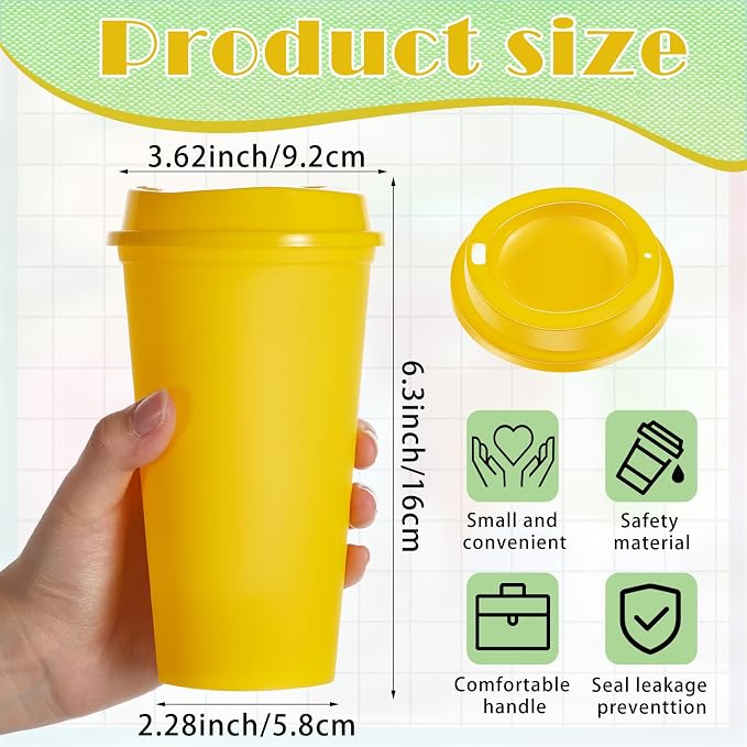 FillTouch 12 Pcs 16 oz Reusable Coffee Cups - Image 2