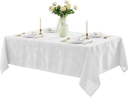 Newbridge Barcelona Luxury Damask Fabric Tablecloth, 52” Wide x 70” Rectangle - Image 4