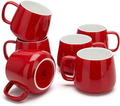Teocera Coffee Mugs Set of 6-12oz Chip-Resistant Ceramic Cups by Teocera
