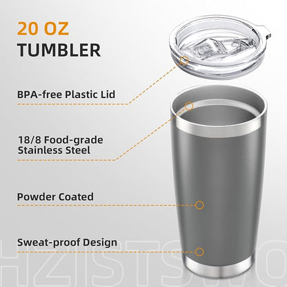 20oz Tumbler Bulk with Lid Stainless Steel Tumblers, 12 Pack | Leak Proof Lid - Image 3