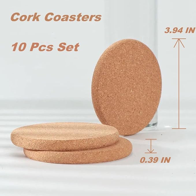 10 Pcs Cork Coaster, Cork Coasters - Image 2