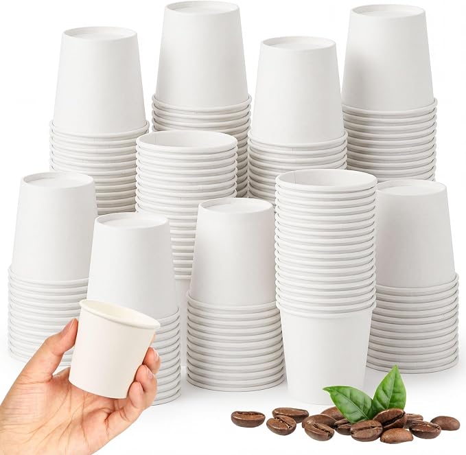 100 Pack 4oz Mini Coffee Cups Disposable Paper Cups Hot or Cold Beverage Cup by Unknown