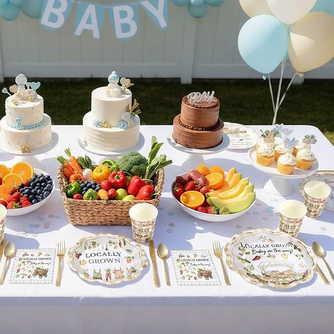 250 Pcs Locally Grown Babyshower Disposable Paper Plates and Napkins | - Image 6