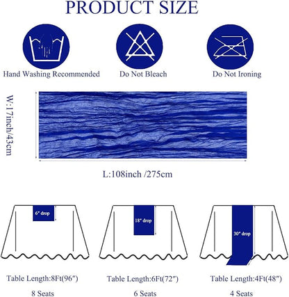 6Pack Royal Blue Cheesecloth Table Runner 17x108 inch Sheer Table Runner | - Image 3