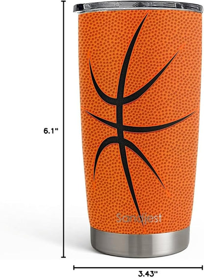 SANDJEST Basketball Tumbler 20oz Stainless Steel Insulated, Travel Coffee Cup - Image 8