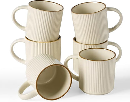 famiware Coffee Mug Set for 6, Star 12 oz Catering Mugs Cup Set by Famiware