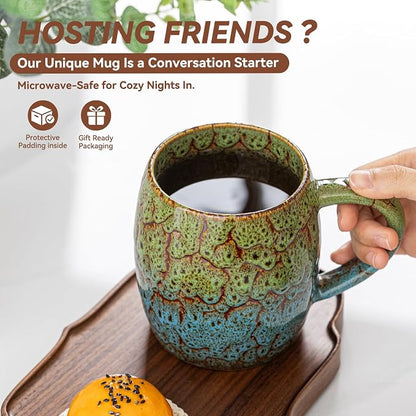 Handmade 22oz Ceramic Coffee Mug, Ergonomic Large Handle, Ideal Gift - Image 8