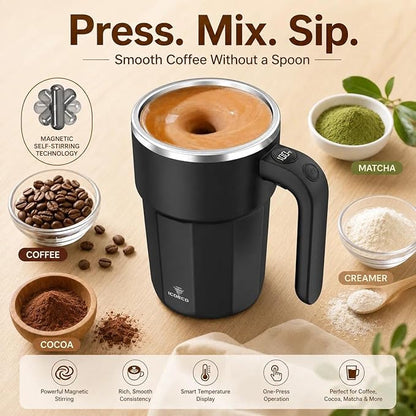 Self Stirring Coffee Mug, 12oz Rechargeable Magnetic Mixing Cup - Image 2