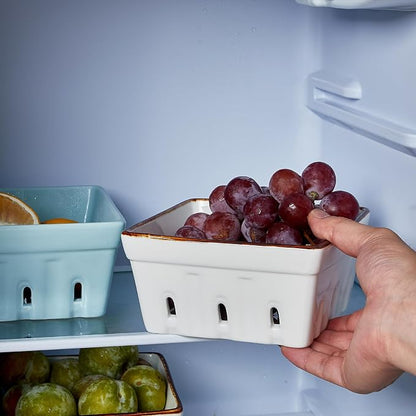 ONEMORE Ceramic Berry Basket Square Fruit Bowls - Image 9