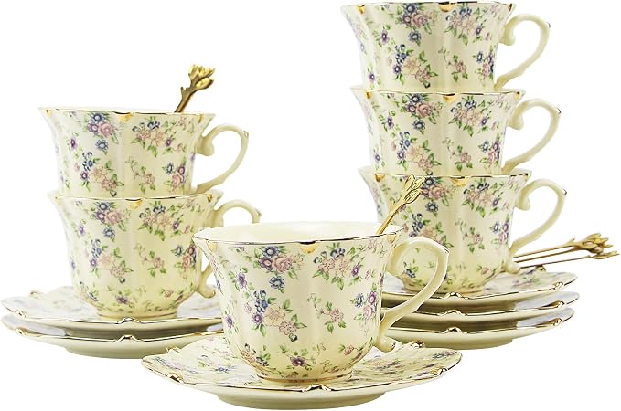 Country Roses Porcelain Tea Cup and Saucer Set - Image 6