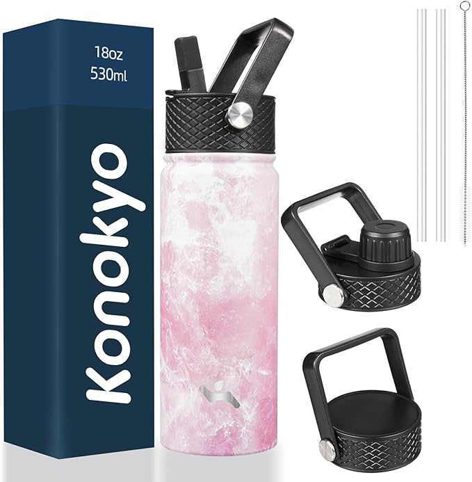 Konokyo 18 oz Insulated Stainless Steel Water Bottle by Konokyo