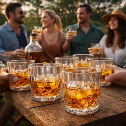 Yungyan 12 Pcs Plastic Clear Whiskey Glasses, 10 oz Unbreakable Reusable Old - Image 7