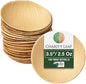 Charity Leaf Disposable Palm Leaf 3.5" Round Mini Bowl (100 pcs) Dipping Bowls | Bamboo Like| All Natural and Biodegradable | Charcuterie Boards, BBQs, and Parties