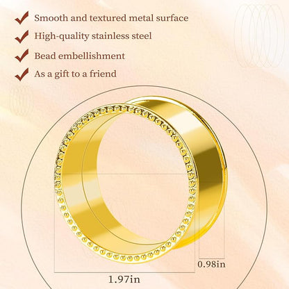12 Pcs Stainless Steel Bead Side Napkin Rings - Image 2