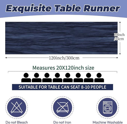6 Pack Navy Blue Cheesecloth Table Runner 20 x 120 Inch Gauze Table Runner - Image 2