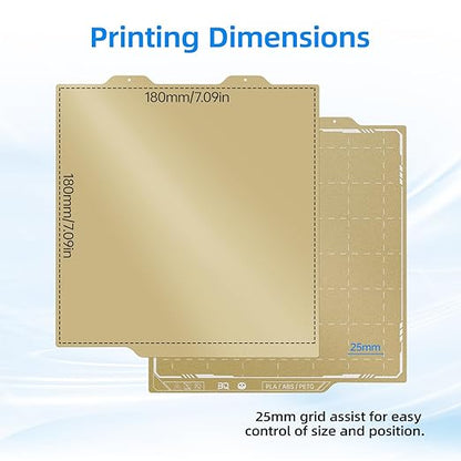 BIQU PyroGrip Smooth PEI+Textured PEI Panda Build Plate for Bambu-Lab A1 Mini 184x184mm, Double Sided PEI Spring Steel Build Plate Flexible Sheet Print Bed Removable Surface Platform