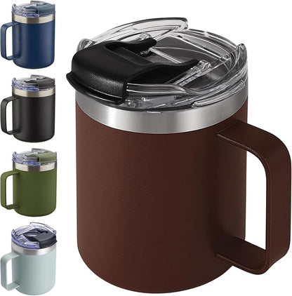 12oz Insulated Travel Coffee Mug by ALOUFEA