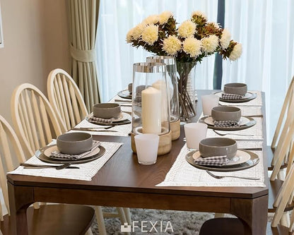 Beige Boho Placemats Set of 6 Table Mats Farmhouse Home Dining Decor | 12x20" - Image 7