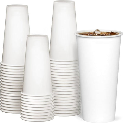 GUSTO 20 oz Disposable White Paper Cups Hot Coffee Cups | Eco-Friendly Material by GUSTO