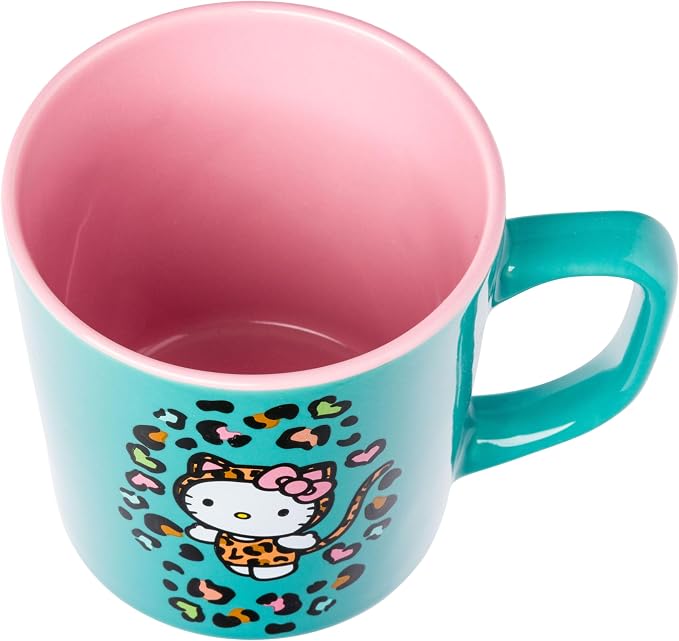 Silver Buffalo Sanrio Hello Kitty Leopard, Wide Latte Ceramic Mug, 17oz | 0.5 - Image 3