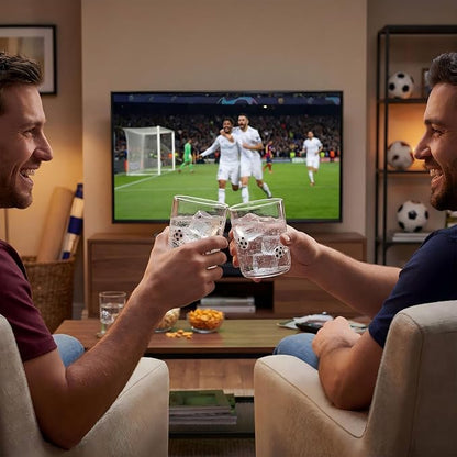SiliFine 2 Pcs Soccer Icon Juice Glasses, 14oz Ball Sport Stemless Wine - Image 6