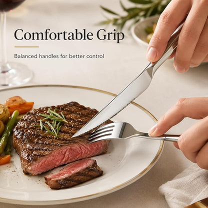 SANTUO 20-Piece Steak Knife and Fork Set - Image 7