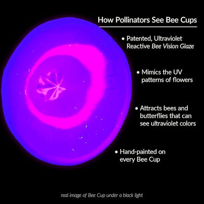 5 Pack, Bee Watering Station, Handmade Porcelain, Bee and Butterfly Feeder - Image 5