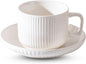 Ceramic Coffee Mug with Saucer, 8oz Glossy Porcelain Tea Cup Set, Modern by Unknown