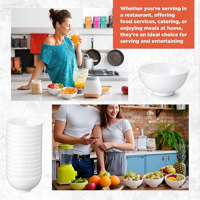 Tioncy 50 Pcs Bowls Set Unbreakable Dessert Soup Salad Bowls - Image 6