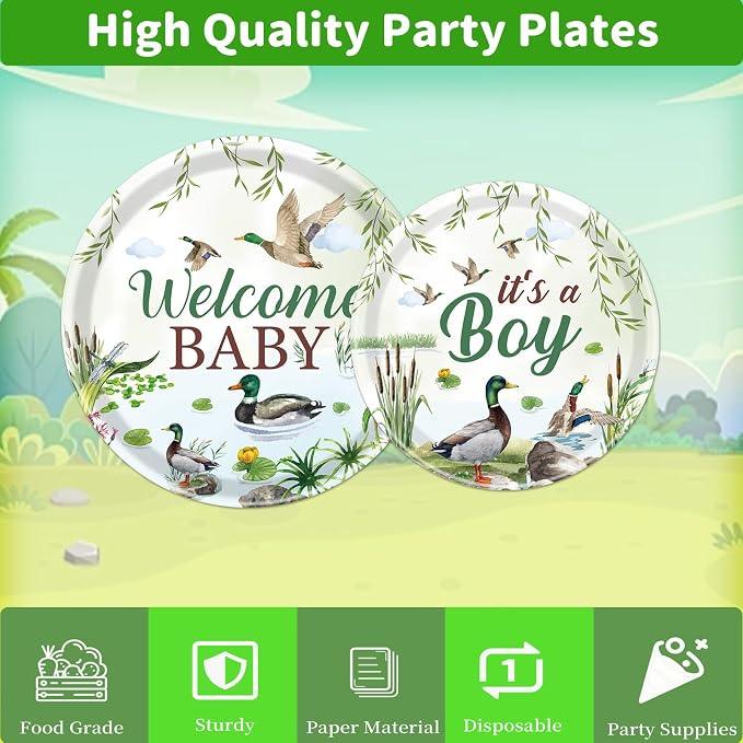 Rakuto Mallard Duck Baby Shower Decorations, Serve 24 - Image 4