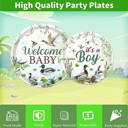 Rakuto Mallard Duck Baby Shower Decorations, Serve 24 - Image 4