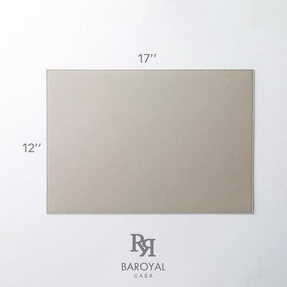 Faux Leather Placemats Set of 8 Vinyl Washable Wipeable Table Mats for Kitchen Dining Table Heat Resistant Waterproof Indoor/Outdoor Placemats Non-Slip Easy Clean Place Mats-Almond Birch