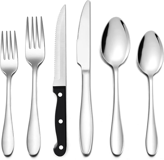 LIANYU 48-Piece Silverware Set for 8 by LIANYU