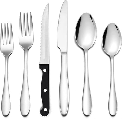 LIANYU 48-Piece Silverware Set for 8 by LIANYU