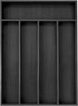 Bamboo Silverware Holder - Drawer Organizer with 5 Slots (Black)