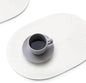 FunWheat Oval Braided Placemats Set of 4 Table Mats for Dining Tables Washable Heat Resistant Place Mats for Indoor Outdoor Use 12 x18 Inch(Oval White, 4pcs)