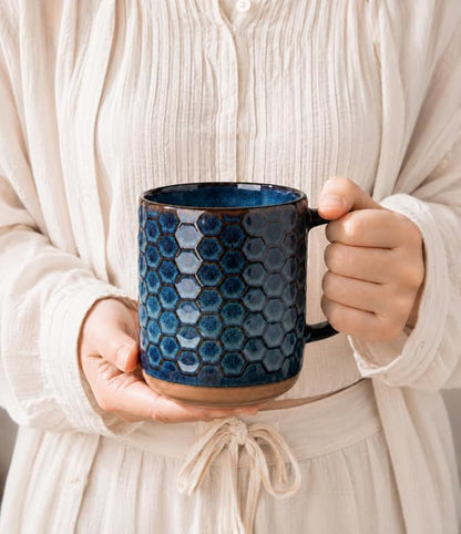 GBhome Coffee Mugs Set of 4, 16 oz Blue Coffee Cups - Image 4