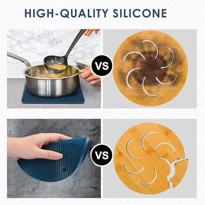 Silicone Trivets for Hot Dishes, Flexible Jar Opener Food Grade Spoon Holder - Image 5