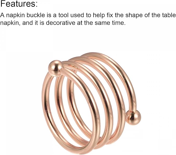 uxcell Metal Napkin Rings Set of 6, Spiral Napkin Ring Holder Buckle - Image 5