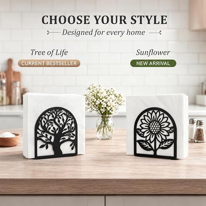 2 Pack Metal Tree of Life Napkin Holders - Image 3