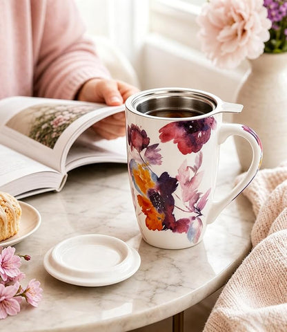 AmorArc Tea Cup With Infuser and Lid, 18oz Loose Leaf Tea Mug With Steeper | - Image 6