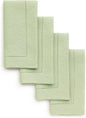 Solino Home Linen Napkins Set of 4 - Classic Hemstitch 100% Pure Linen Sage Green Dinner Napkins Cloth 20 x 20 Inch for Winter, Spring, Easter, St Patricks Day - Handcrafted and Machine Washable