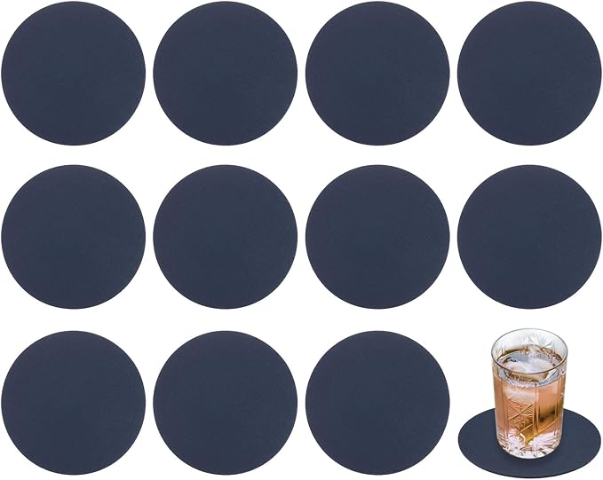 uxcell Round Faux Leather Coasters 4 Inch, Drink Coasters Suit by uxcell