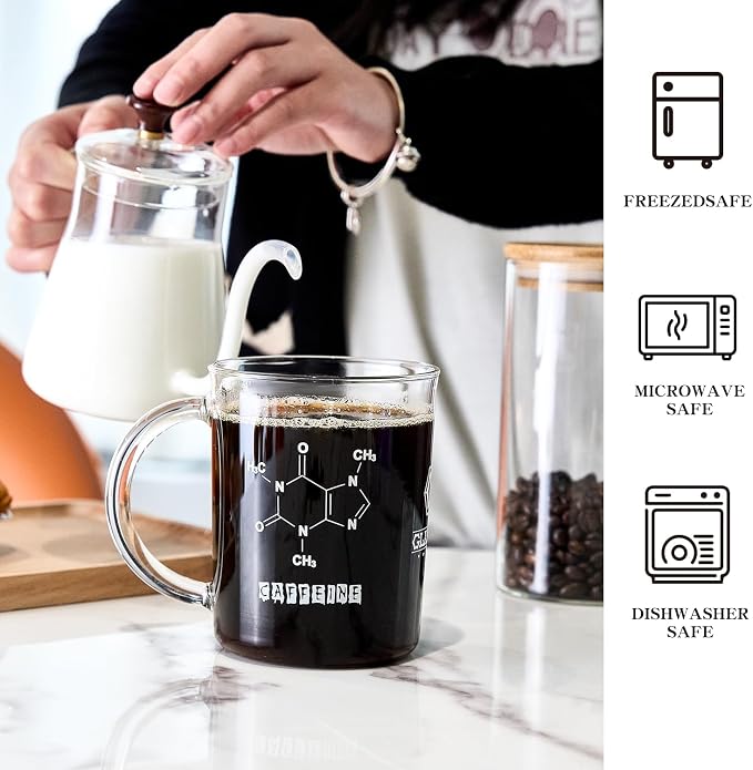 GLASKEY Caffeine Beaker Mug, 16 oz Anti-Dripping Borosilicate Caffeine Mug - Image 5