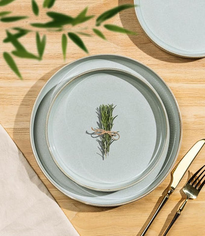 Ceramic Dinnerware Set for 8, 24-Piece Plates and Bowls Set | Lightweight - Image 3