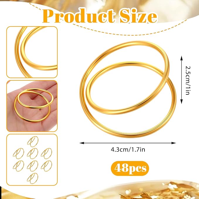 48 Pcs Gold Wedding Napkin Rings, Metal Spiral Napkin Rings Durable Napkins - Image 2
