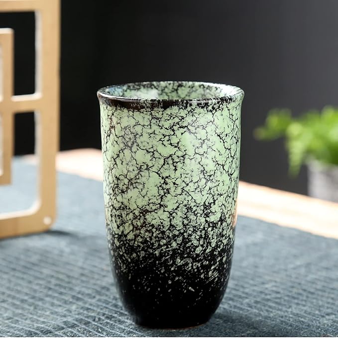 Japanese tea cups Set of 2 Chinese/Japanese style 16oz Handle-less Ceramic Tea - Image 2