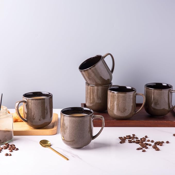 LERATIO Ceramic Coffee Mugs Set of 6, 12oz Handmade Coffee Mugs Set | Large - Image 7
